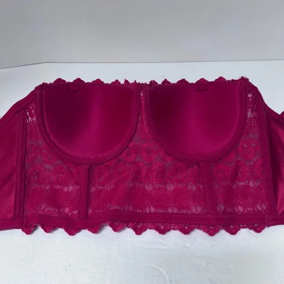 Windsor Romantic Red Lace Sequin Heavily Beaded Bustier Top Coquette Size M READ - Picture 6 of 11